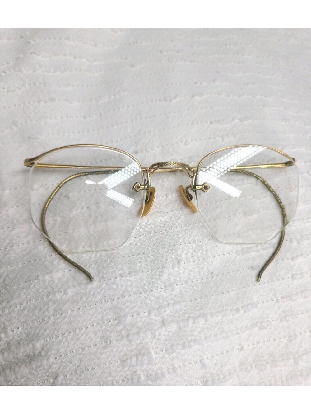 Vtg 40s Fulvue Eyeglass Frames Gold Fill American Optical WW2 Frames Refit Retro